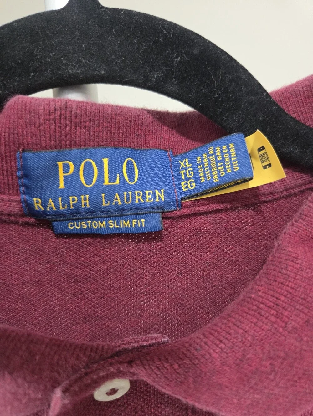 Ralph Lauren Men's Burgundy Polo Shirt with Navy Pony Sz.XL